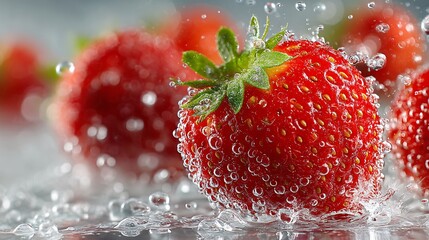 Fresh Colorful Fruits Splashing in Water