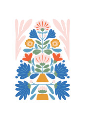 Merry Christmas and Happy New Year illustration. Modern trendy minimal style. Hand drawn design for wallpaper, wall decor, print, postcard, cover, template, banner.