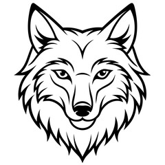Minimal Wolf Head Vector Design