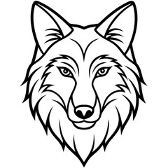 Minimal Wolf Head Vector Design
