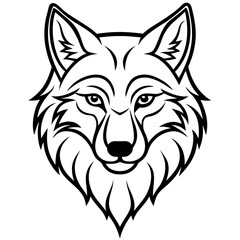 Minimal Wolf Head Vector Design