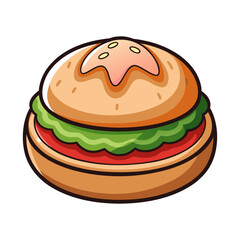 Delicious Bao Bun Vector Illustration with Pork and Fresh Vegetables | Asian Street Food Graphic Design for Restaurant, Menu, and Branding