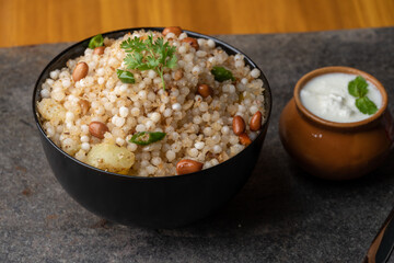 Sabudana khichdi Khichadi is an Indian Fasting Recipe Vrat food consumed during navratri, ekadashi, ganesh chaturthi