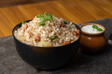 Sabudana khichdi Khichadi is an Indian Fasting Recipe Vrat food consumed during navratri, ekadashi, ganesh chaturthi
