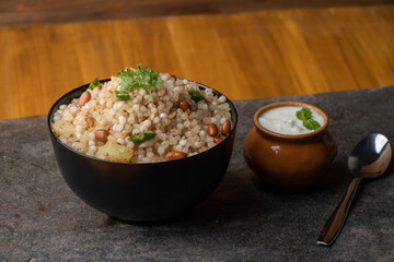 Sabudana khichdi Khichadi is an Indian Fasting Recipe Vrat food consumed during navratri, ekadashi, ganesh chaturthi