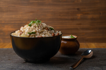 Sabudana khichdi Khichadi is an Indian Fasting Recipe Vrat food consumed during navratri, ekadashi, ganesh chaturthi