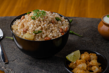 Sabudana khichdi Khichadi is an Indian Fasting Recipe Vrat food consumed during navratri, ekadashi, ganesh chaturthi