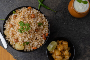 Sabudana khichdi Khichadi is an Indian Fasting Recipe Vrat food consumed during navratri, ekadashi, ganesh chaturthi