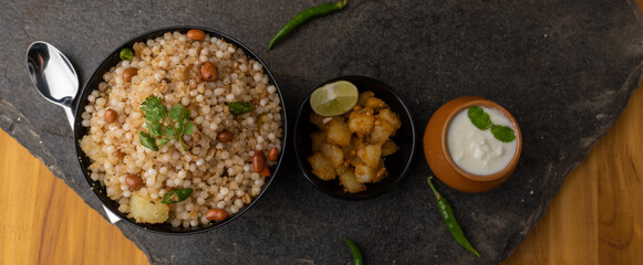 Sabudana khichdi Khichadi is an Indian Fasting Recipe Vrat food consumed during navratri, ekadashi, ganesh chaturthi