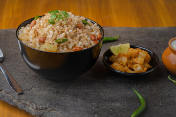 Sabudana khichdi Khichadi is an Indian Fasting Recipe Vrat food consumed during navratri, ekadashi, ganesh chaturthi