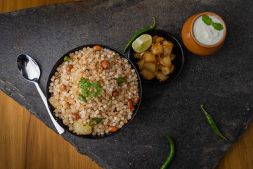 Sabudana khichdi Khichadi is an Indian Fasting Recipe Vrat food consumed during navratri, ekadashi, ganesh chaturthi