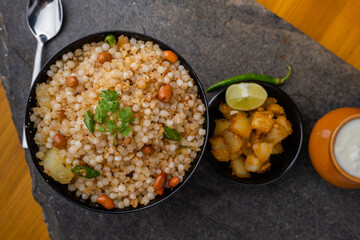 Sabudana khichdi Khichadi is an Indian Fasting Recipe Vrat food consumed during navratri, ekadashi, ganesh chaturthi