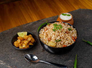 Sabudana khichdi Khichadi is an Indian Fasting Recipe Vrat food consumed during navratri, ekadashi, ganesh chaturthi