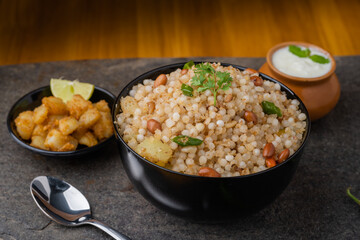 Sabudana khichdi Khichadi is an Indian Fasting Recipe Vrat food consumed during navratri, ekadashi, ganesh chaturthi
