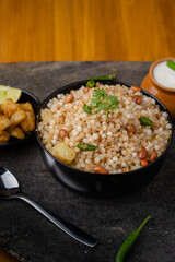 Sabudana khichdi Khichadi is an Indian Fasting Recipe Vrat food consumed during navratri, ekadashi, ganesh chaturthi