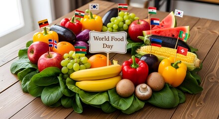 World Food Day - Colorful Fruits and Vegetables.