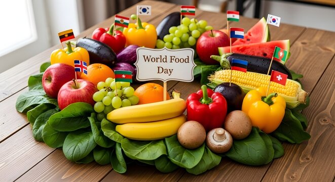 World Food Day - Colorful Fruits and Vegetables.