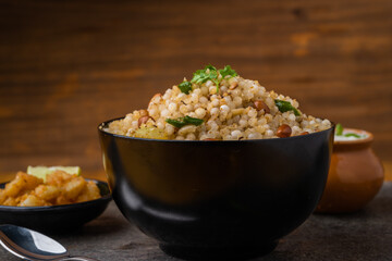 Sabudana khichdi Khichadi is an Indian Fasting Recipe Vrat food consumed during navratri, ekadashi, ganesh chaturthi