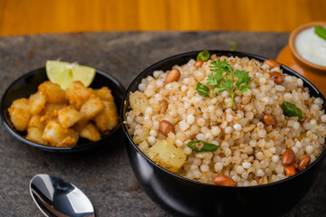 Sabudana khichdi Khichadi is an Indian Fasting Recipe Vrat food consumed during navratri, ekadashi, ganesh chaturthi