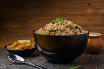 Sabudana khichdi Khichadi is an Indian Fasting Recipe Vrat food consumed during navratri, ekadashi, ganesh chaturthi