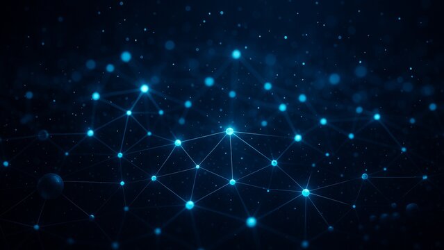 Artificial Intelligence Neural Network with Glowing Connections