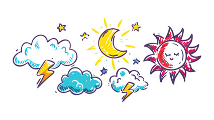 Cartoon Weather Icons moon