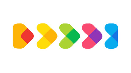 Colorful abstract shapes in a row graphic