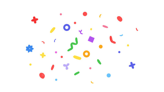 Colorful abstract shapes scattered playful