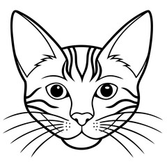 Minimalist Cat Head Vector Illustration