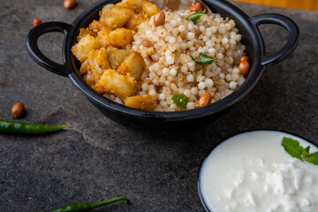 Sabudana khichdi Khichadi is an Indian Fasting Recipe Vrat food consumed during navratri, ekadashi, ganesh chaturthi