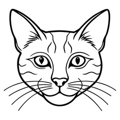 Minimalist Cat Head Vector Illustration