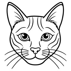 Minimalist Cat Head Vector Illustration