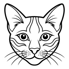 Fototapeta premium Minimalist Cat Head Vector Illustration