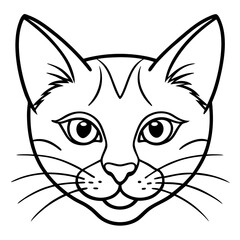 Minimalist Cat Head Vector Illustration