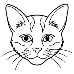 Minimalist Cat Head Vector Illustration