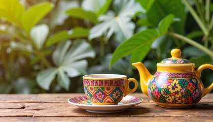 Fototapeta premium teapot and cup