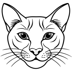 Obraz premium Minimalist Cat Head Vector Illustration
