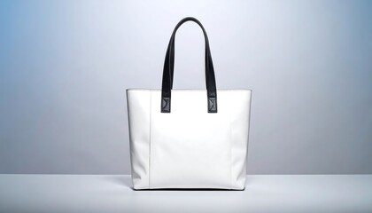 White tote bag on a white surface