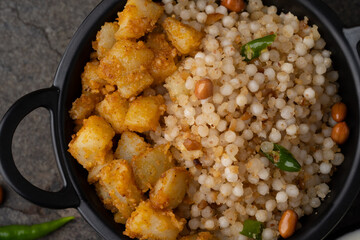 Sabudana khichdi Khichadi is an Indian Fasting Recipe Vrat food consumed during navratri, ekadashi, ganesh chaturthi
