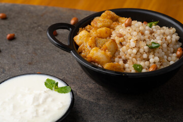 Sabudana khichdi Khichadi is an Indian Fasting Recipe Vrat food consumed during navratri, ekadashi, ganesh chaturthi