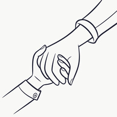 Vector art of two hands holding each other
