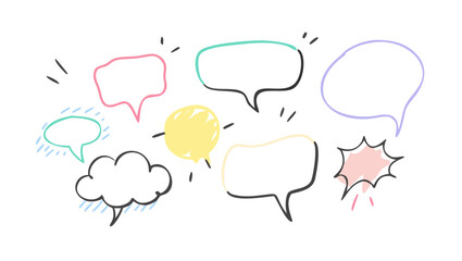Colorful Hand Drawn Speech Bubbles comic cartoon