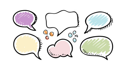 Colorful Hand Drawn Speech Bubbles comic communication