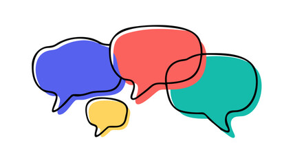 Colorful Hand Drawn Speech Bubbles communication conversation