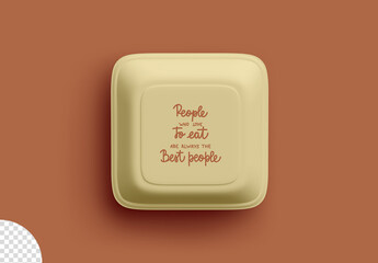 Takeaway Food Container Box Packaging Mockup Isolated