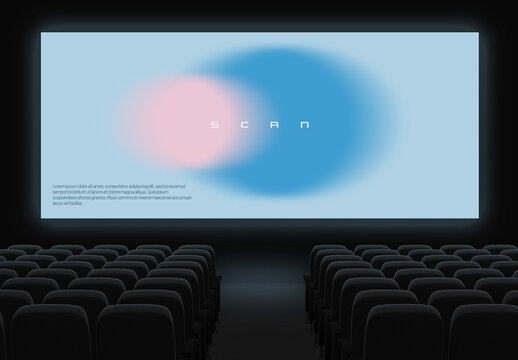 Large Cinema Theatre Auditorium Screen Mockup