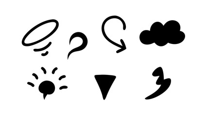 Comic Speech Bubbles and Exclamations expression doodle