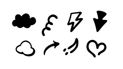 Comic Speech Bubbles and Exclamations expression doodle