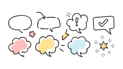 Comic speech bubbles and thought clouds thought bubble