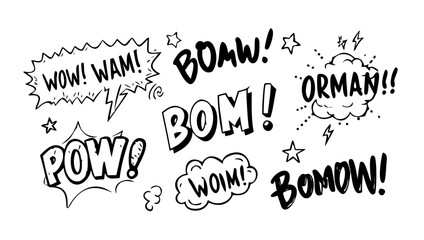 Comic Style Speed Lines and Swirls doodle effect